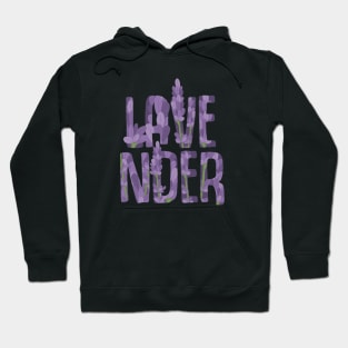 decorative typography of lavender flowers Hoodie